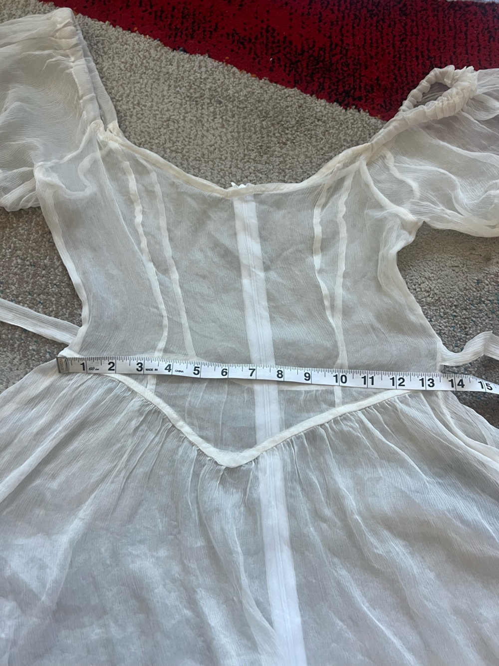 VGUC Fashion Brand Company Sheer Virgin Dress in Cream Size Small - Picture 3 of 5